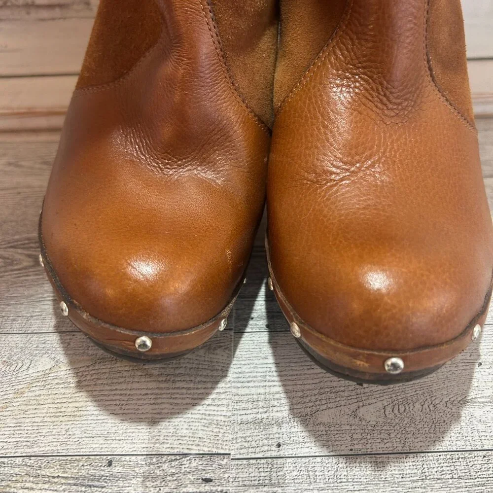 Michael Kors Tan Brown Over-the-Knee Shearling Trim Boots - Picture 9 of 11